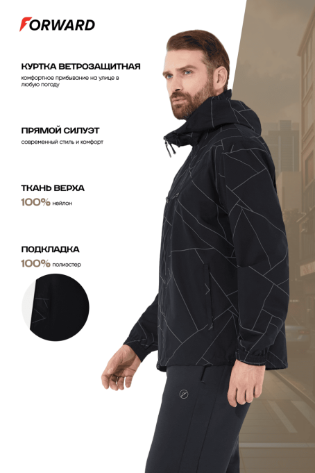 Куртка ветрозащитная мужская