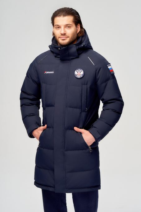 Куртка пуховая мужская (синий/синий)
