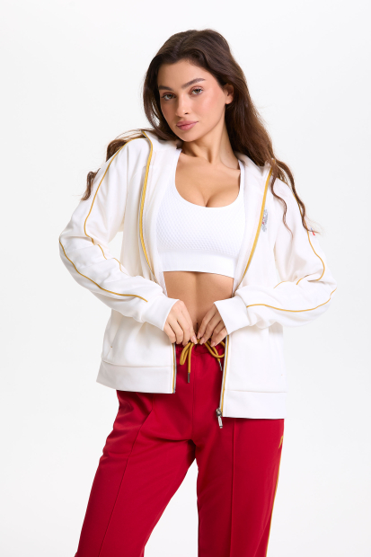 Костюм спортивный женский (молочный/бордовый)