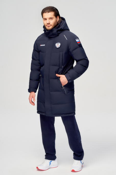 Куртка пуховая мужская (синий/синий)